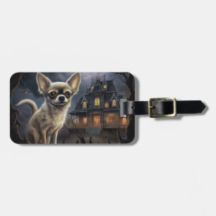 chihuahua Halloween Scary Luggage Tag