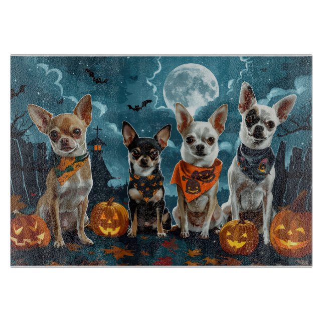 Chihuahua Halloween Spooky Cutting Board (Front)