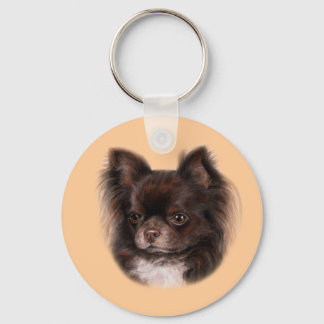 Chihuahua Hand-Drawn Pastel Artwork Key Ring