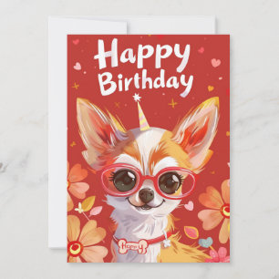 Chihuahua Happy Birthday  Holiday Card