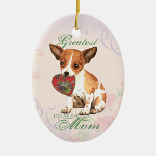Chihuahua Heart Mum Ceramic Ornament