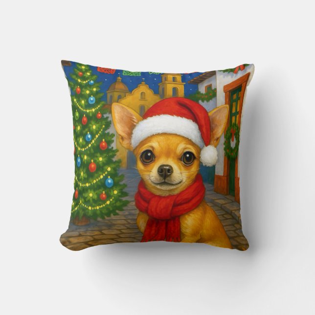 Chihuahua Holiday  Cushion (Front)