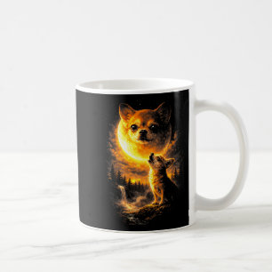 Chihuahua howling to the moon funny dog vintage 90 coffee mug