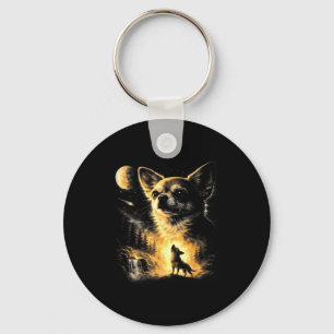 Chihuahua howling to the moon funny got that dog i key ring