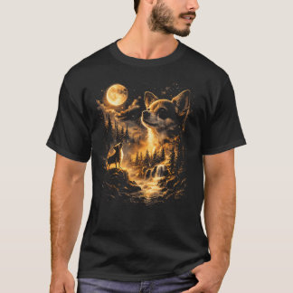 Chihuahua Howling To The Moon Meme Vintage 90S T-Shirt