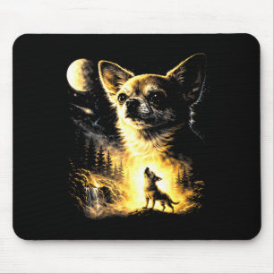 Chihuahua howling to the moon vintage 90s funny do mouse pad