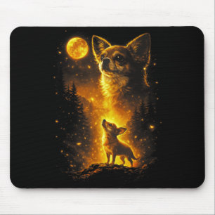Chihuahua howling to the moon vintage 90s retro mouse pad