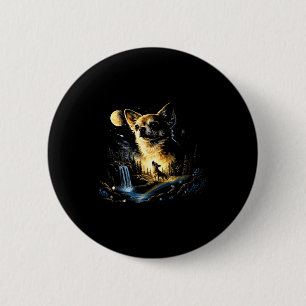 Chihuahua Howling To The Moon Vintage Funny Chihua 6 Cm Round Badge