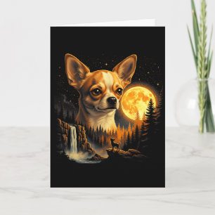 Chihuahua Howling To The Moon Vintage Funny Chihua Card