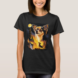 Chihuahua Howling To The Moon Vintage Funny Chihua T-Shirt