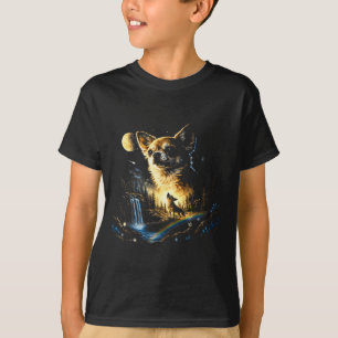 Chihuahua Howling To The Moon Vintage Funny Chihua T-Shirt