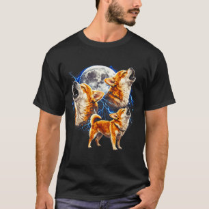 Chihuahua howling to the moon vintage funny three T-Shirt