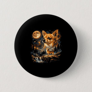 Chihuahua howling to the moon vintage funnyChihuah 6 Cm Round Badge