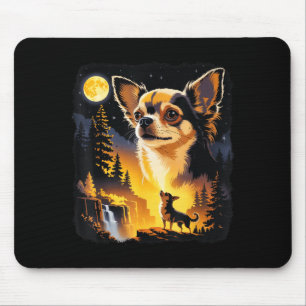 Chihuahua howling to the moon vintage funnyChihuah Mouse Pad