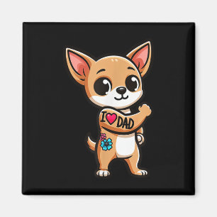 Chihuahua I Love Dad Funny Dog Tattoo _1 Magnet