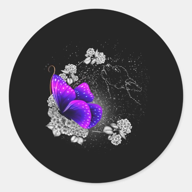 Chihuahua In Heaven Loss Of Dog Memorial Dog Lover Classic Round Sticker (Front)