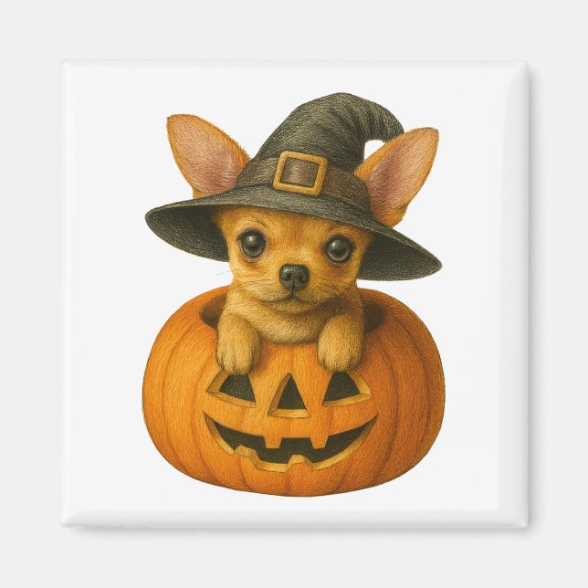 Chihuahua in Pumpkin Magnet (Front)