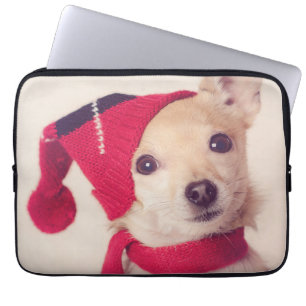 Chihuahua In Winter Cap Laptop Sleeve