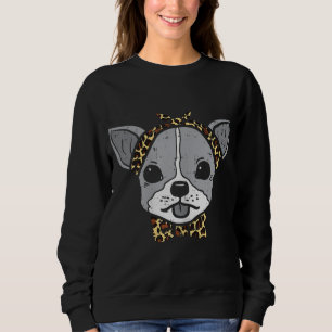 Chihuahua Leopard Print Bandanna Chiwawa Dog Lover Sweatshirt
