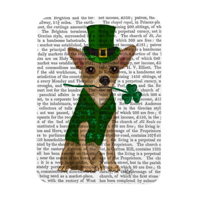 Chihuahua Leprechaun Magnet (Vertical)