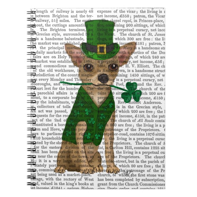 Chihuahua Leprechaun Spiral Notebook (Front)