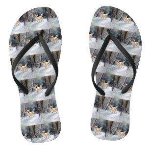 Chihuahua Let It Snow Christmas Jandals