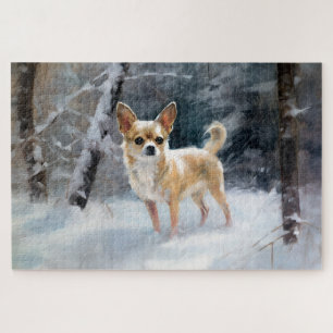 Chihuahua Let It Snow Christmas Jigsaw Puzzle
