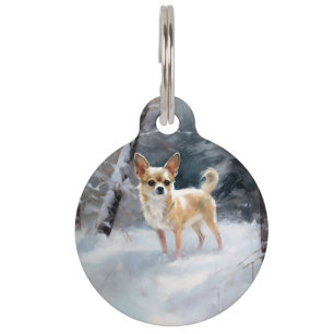 Chihuahua Let It Snow Christmas Pet Tag