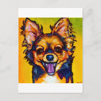 Chihuahua (long coat sable) postcard