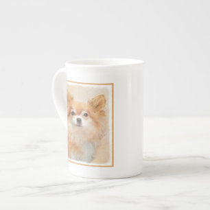 Chihuahua Long-Haired Dog Painting Original Art Bone China Mug