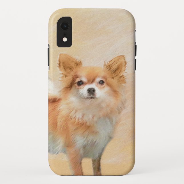 Chihuahua Long-Haired Dog Painting Original Art Case-Mate iPhone Case (Back)