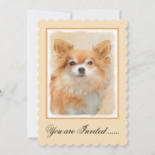 Chihuahua Long-Haired Dog Painting Original Art Invitation