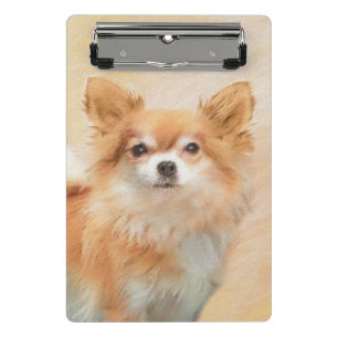 Chihuahua Long-Haired Dog Painting Original Art Mini Clipboard