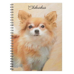 Chihuahua Long-Haired Dog Painting Original Art Notebook