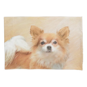 Chihuahua Long-Haired Dog Painting Original Art Pillowcase