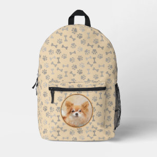 Chihuahua Long-Haired Dog Painting Original Art Printed Backpack
