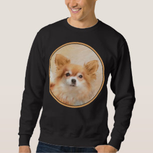 Chihuahua Long-Haired Dog Painting Original Art Sweatshirt