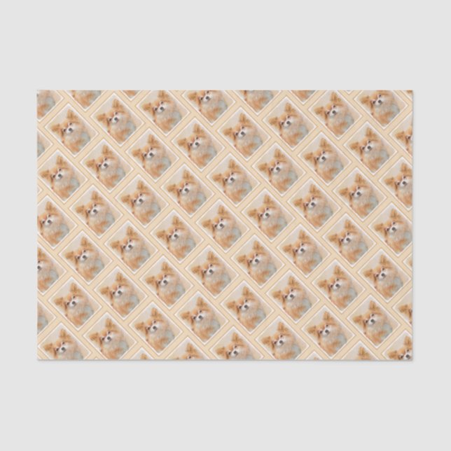 Chihuahua Long-Haired Dog Painting Original Art Tissue Paper (Front)