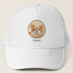 Chihuahua Long-Haired Dog Painting Original Art Trucker Hat