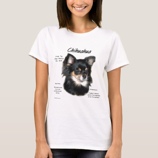 Chihuahua (long) History Design T-Shirt (Front)