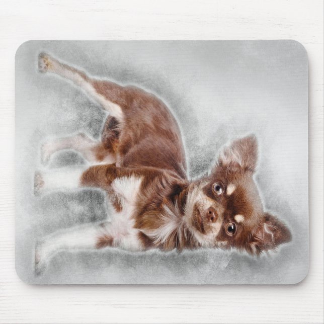 Chihuahua looking at camer_Dog Lover Mouse Pad (Front)