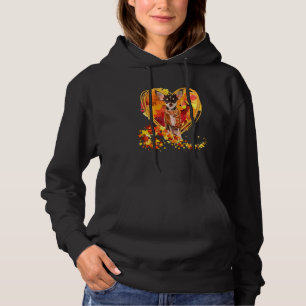 Chihuahua Love Autumn Heart Thanksgiving Hoodie