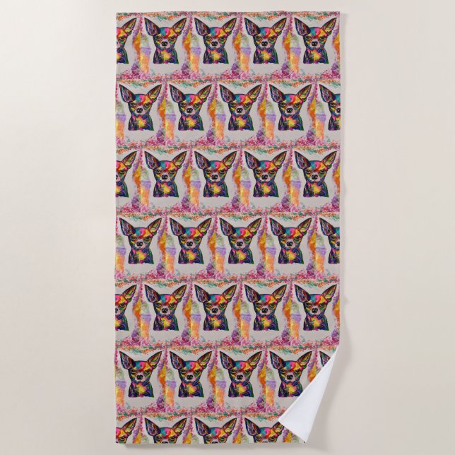 Chihuahua Love Beach Towel (Front)