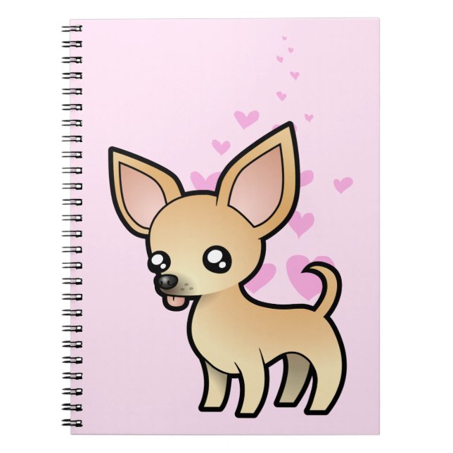 Chihuahua Love (smooth coat) Spiral Notebook (Front)