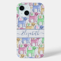 Chihuahua Lover Colourful Pattern Add Name
