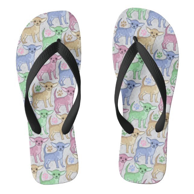 Chihuahua Lover Colourful Pattern Jandals (Footbed)