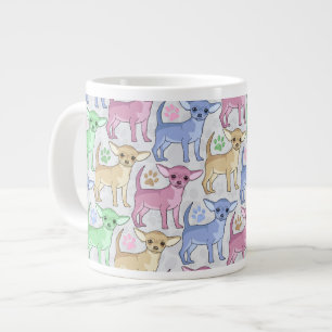 Chihuahua Lover Colourful Pattern Large Coffee Mug