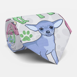 Chihuahua Lover Colourful Pattern Tie