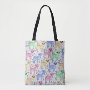 Chihuahua Lover Colourful Pattern Tote Bag