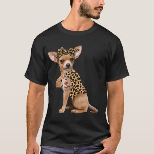 Chihuahua Lover  I Love Mum Tattoo Leopard Mother' T-Shirt